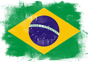 Image showing Flag of Brazil painted with brush