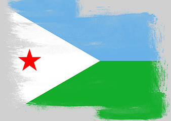 Image showing Flag of Djibouti painted with brush