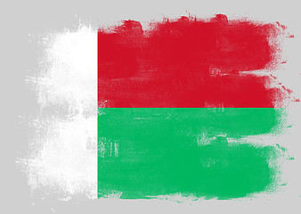 Image showing Flag of Madagascar painted with brush