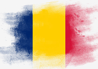 Image showing Flag of Chad painted with brush