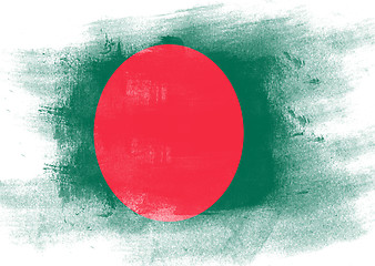 Image showing Flag of Bangladesh painted with brush