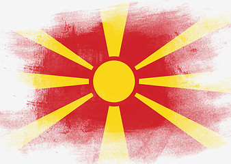 Image showing Flag of Macedonia painted with brush