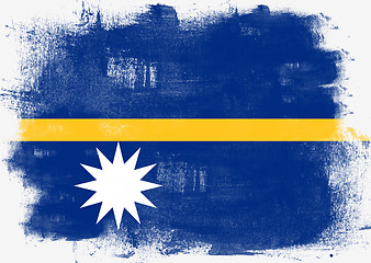 Image showing Flag of Nauru painted with brush