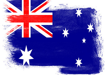 Image showing Flag of Australia painted with brush