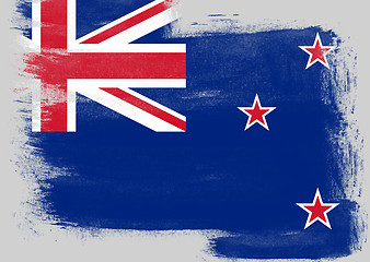 Image showing Flag of New Zealand painted with brush