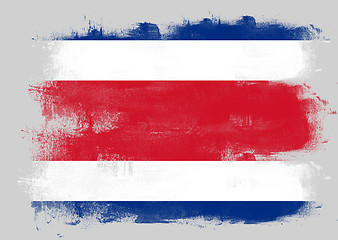 Image showing Flag of Costa Rica painted with brush