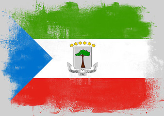 Image showing Flag of Equatorial Guinea painted with brush