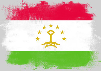 Image showing Flag of Tajikistan painted with brush