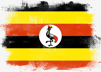 Image showing Flag of Uganda painted with brush