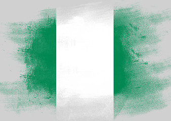 Image showing Flag of Nigeria painted with brush