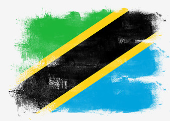 Image showing Flag of Tanzania painted with brush