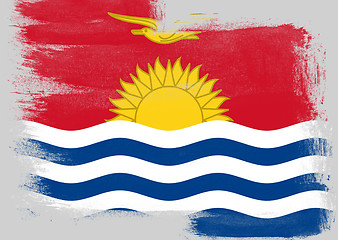 Image showing Flag of Kiribati painted with brush