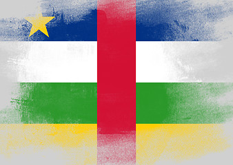 Image showing Flag of Central African Republic painted with brush