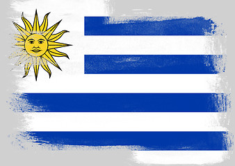 Image showing Flag of Uruguay painted with brush