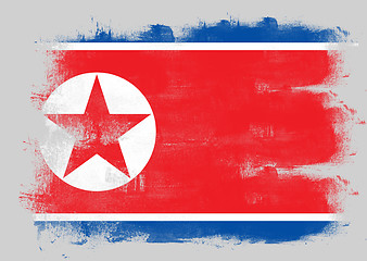 Image showing Flag of North Korea painted with brush