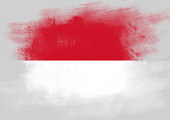 Image showing Flag of Monaco painted with brush