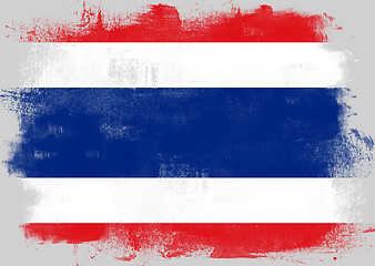 Image showing Flag of Thailand painted with brush