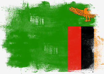 Image showing Flag of Zambia painted with brush