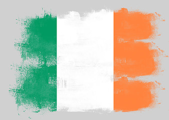 Image showing Flag of Ireland painted with brush