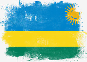 Image showing Flag of Rwanda painted with brush
