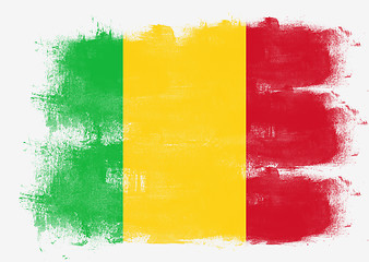 Image showing Flag of Mali painted with brush