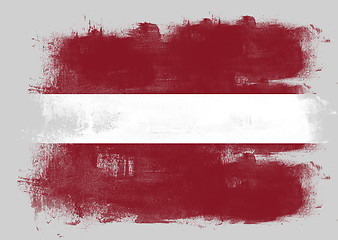 Image showing Flag of Latvia painted with brush