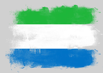 Image showing Flag of Sierra Leone painted with brush