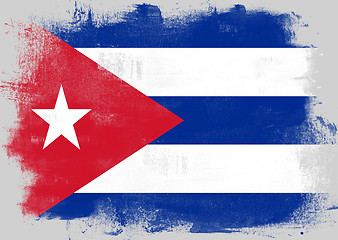 Image showing Flag of Cuba painted with brush