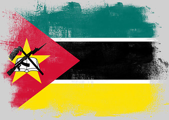 Image showing Flag of Mozambique painted with brush