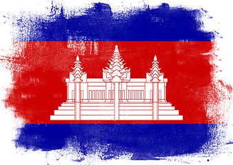 Image showing Flag of Cambodia painted with brush