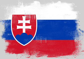 Image showing Flag of Slovakia painted with brush