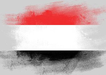 Image showing Flag of Yemen painted with brush