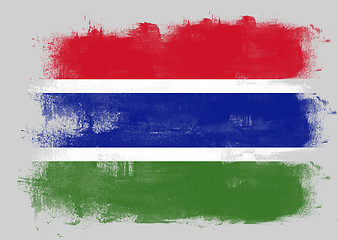 Image showing Flag of Gambia painted with brush