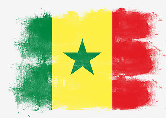 Image showing Flag of Senegal painted with brush