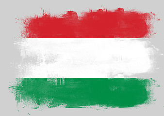 Image showing Flag of Hungary painted with brush