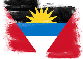 Image showing Flag of Antigua and Barbuda painted with brush