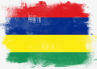 Image showing Flag of Mauritius painted with brush