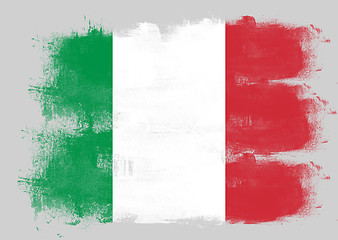 Image showing Flag of Italy painted with brush