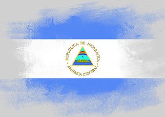 Image showing Flag of Nicaragua painted with brush