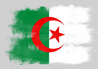 Image showing Flag of Algeria painted with brush