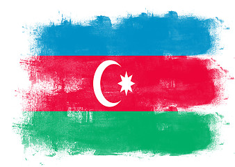 Image showing Flag of Azerbaijan painted with brush