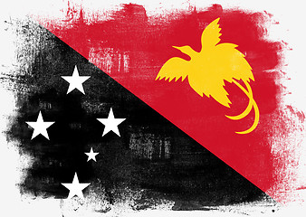 Image showing Flag of Papua New Guinea painted with brush