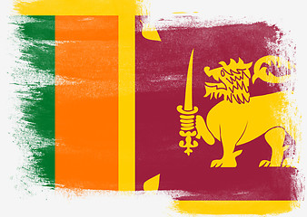 Image showing Flag of Sri Lanka painted with brush