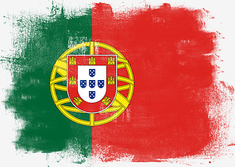 Image showing Flag of Portugal painted with brush