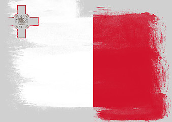 Image showing Flag of Malta painted with brush