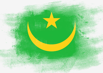 Image showing Flag of Mauritania painted with brush