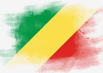 Image showing Flag of Republic of the Congo painted with brush