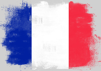 Image showing Flag of France painted with brush