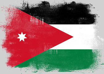 Image showing Flag of Jordan painted with brush