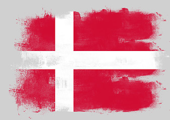 Image showing Flag of Denmark painted with brush